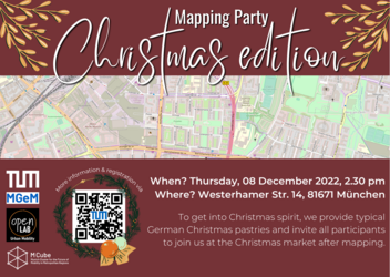 Werbeflyer für die Mapping Party Christmas Edition